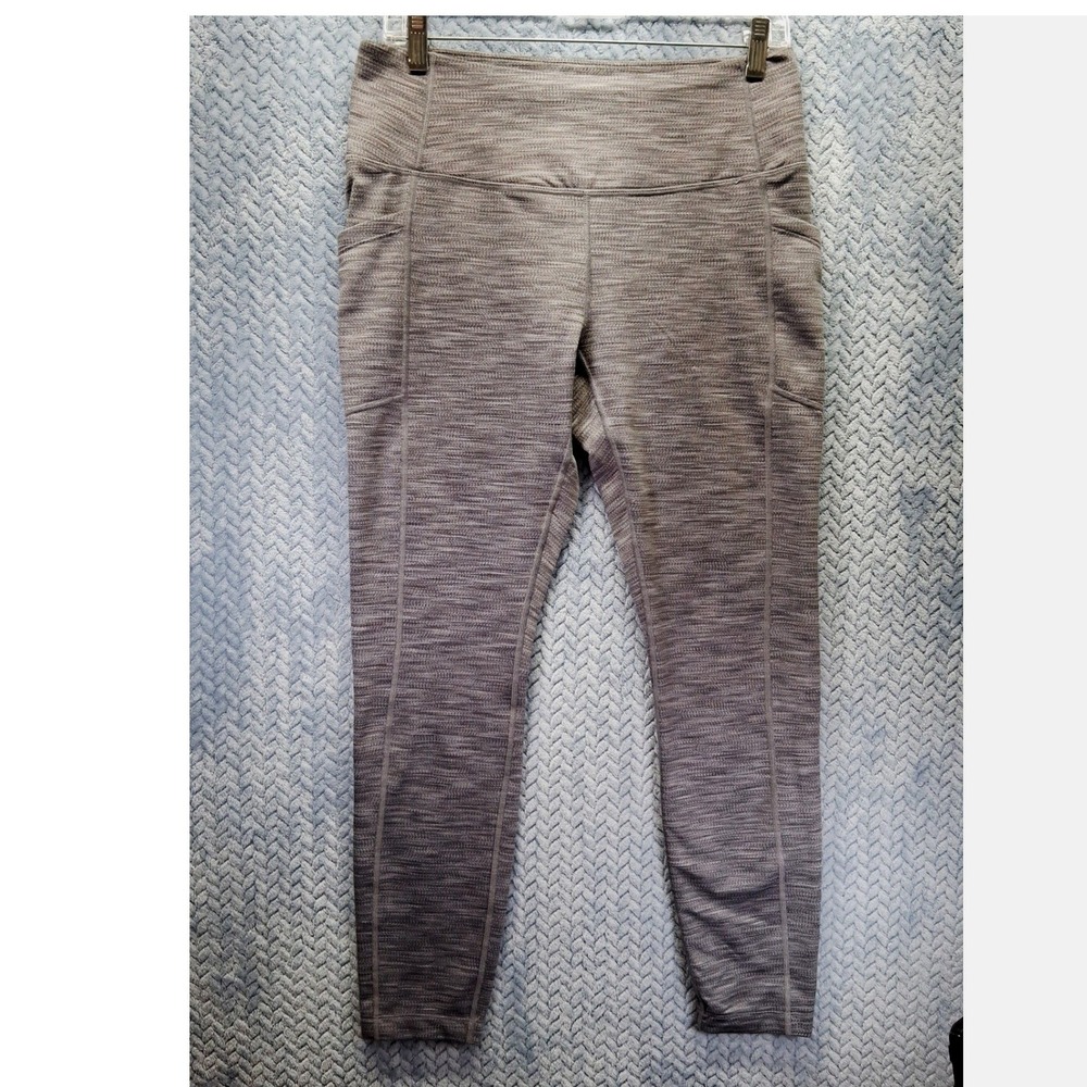 Mondetta Performance Luxury Leggings Womens Medium Gray Space Dye Side Pockets